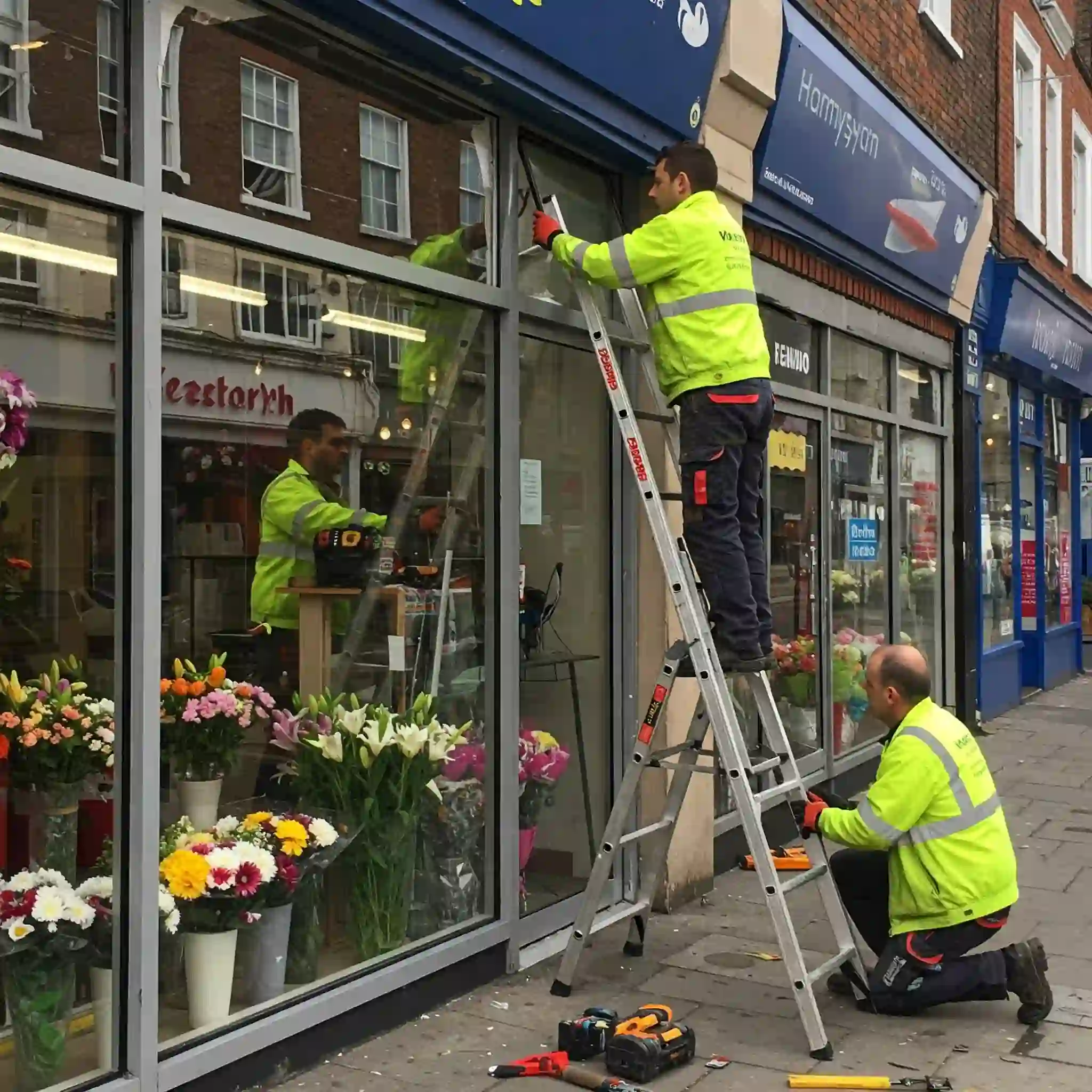 Professional aluminium shop front installation in Chesham
